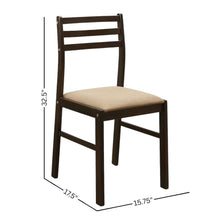Brown Round Drop Leaf Table and Chairs for Dining Room, Set for 2