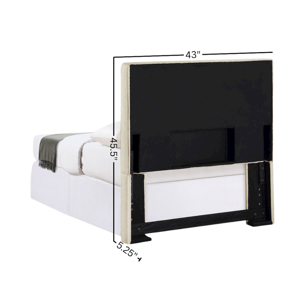 Beige Upholstered Twin Headboard Stylish Bed Headboard for Dorm Room