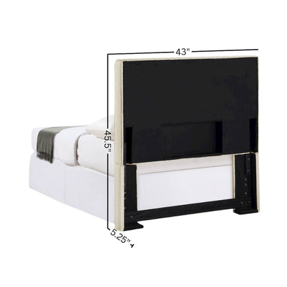Beige Upholstered Twin Headboard Stylish Bed Headboard for Dorm Room