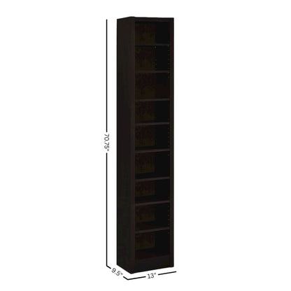 Brown Bookshelf Tall Bookcase with Corner Cabinet Style and Display Shelf