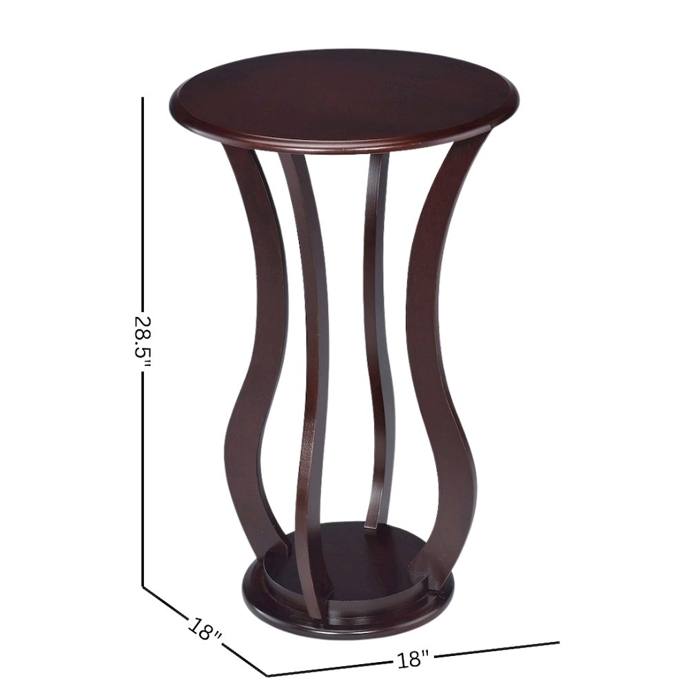 Brown Pedestal 18 Inch Side Table - End Table for Living Room Accent