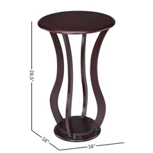 Brown Pedestal 18 Inch Side Table - End Table for Living Room Accent