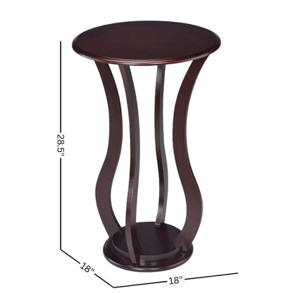 Brown Pedestal 18 Inch Side Table - End Table for Living Room Accent