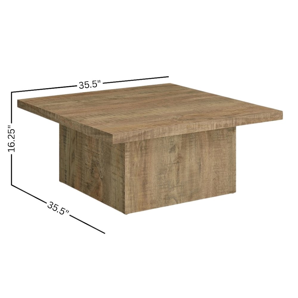 Square Coffee Table - Wooden Coffee Table for Living Room Accent