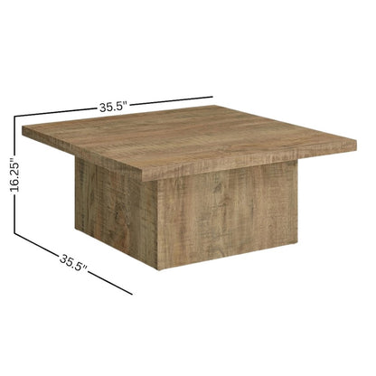 Square Coffee Table - Wooden Coffee Table for Living Room Accent