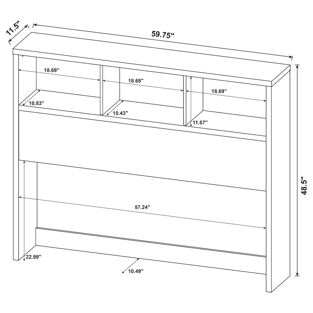 Westpark 3-piece Queen Bedroom Set Bookcase Headboard Pine