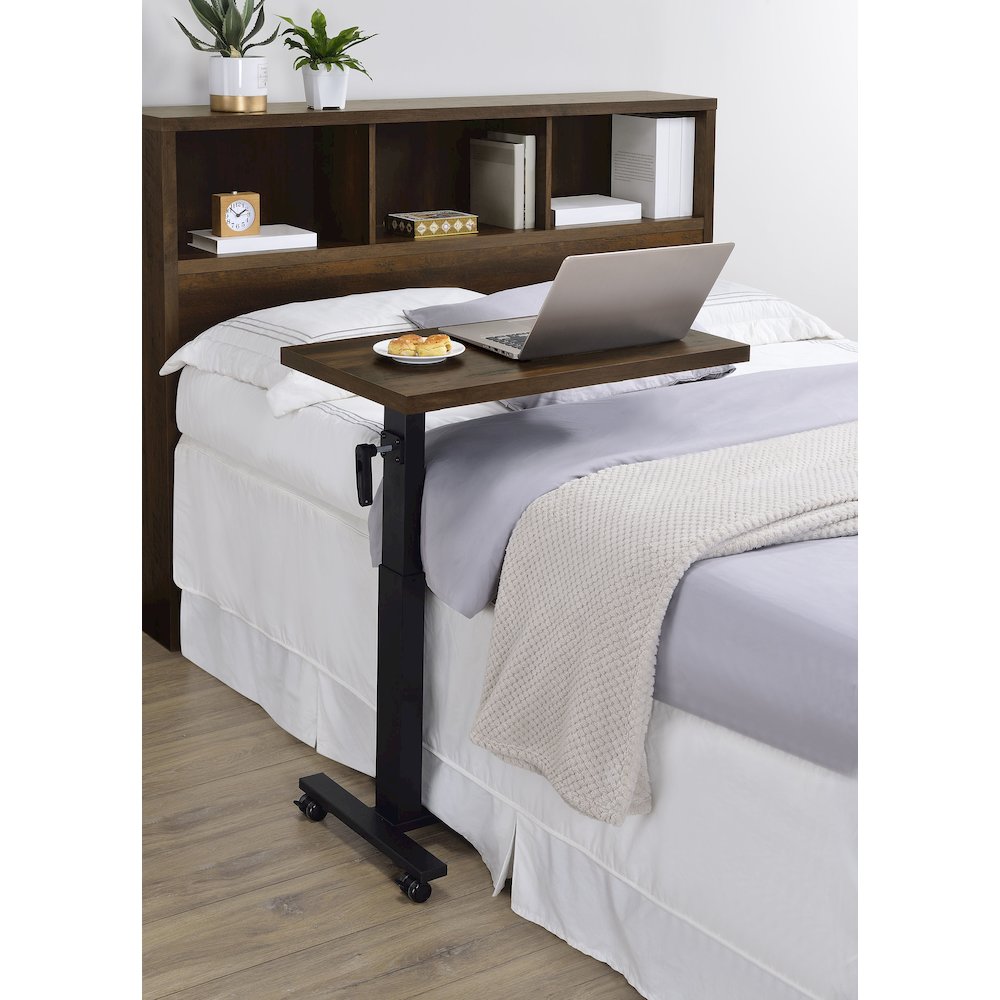 Westpark Height Adjustable Mobile Bedroom C-Table Dark Pine