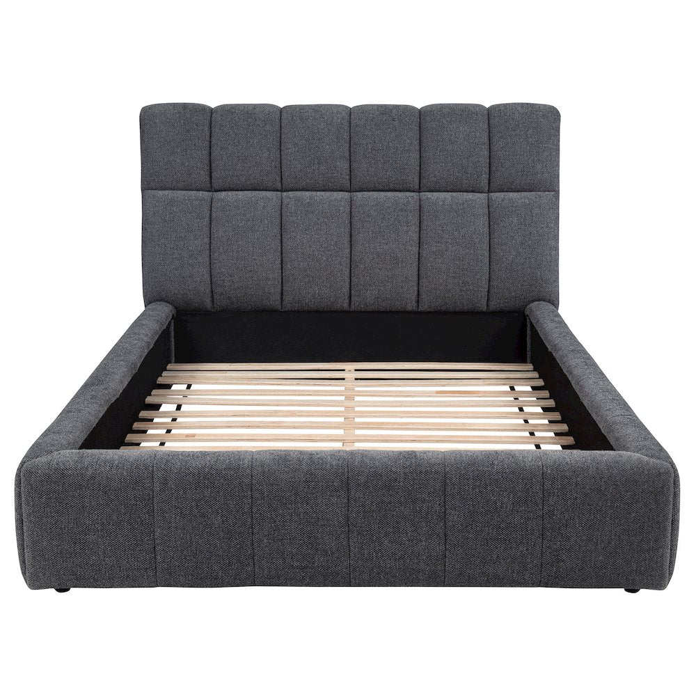 Nollet 48-inch Upholstered California King Platform Bed Grey
