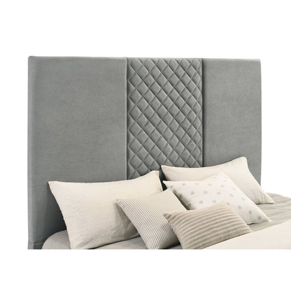 Tara 61-inch Upholstered Eastern King Panel TV Bed Grey
