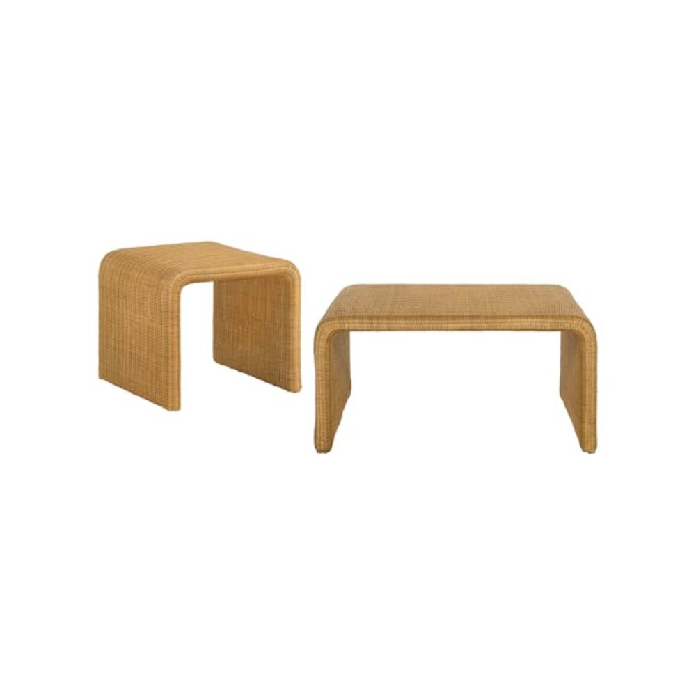Juanita 2-piece Rattan Coffee and End Table Set Natural