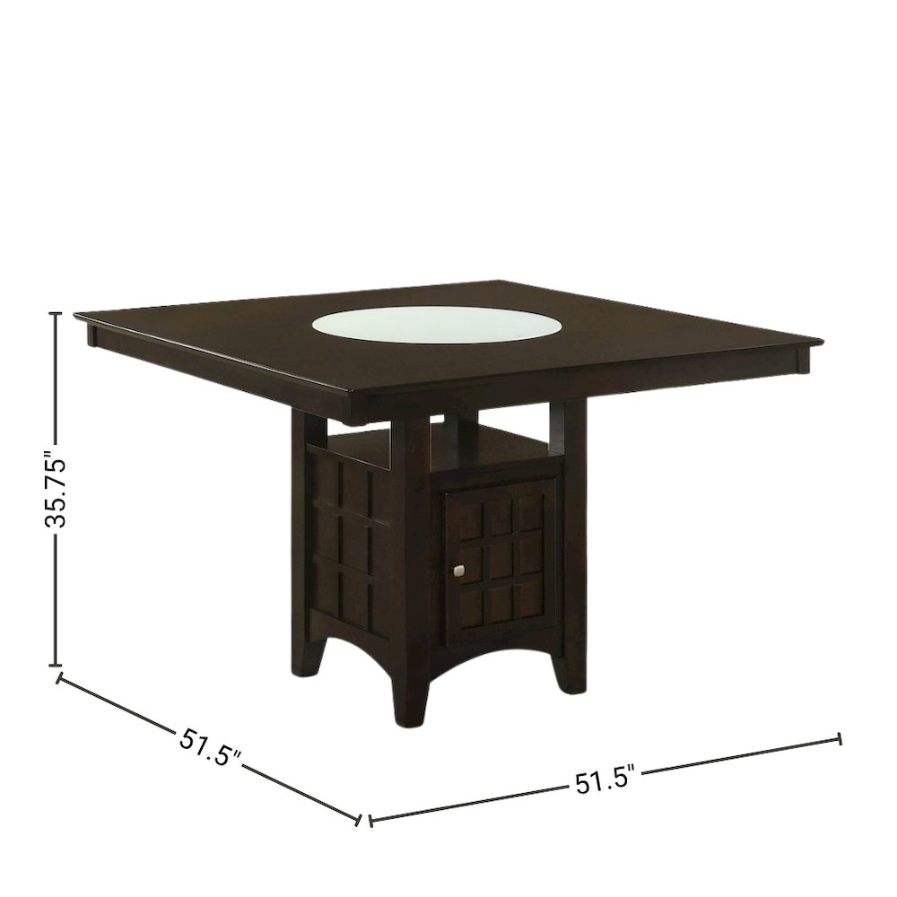 Square 51-Inch Dining Table Set for 8, Brown Dining Room Set, 9 Piece