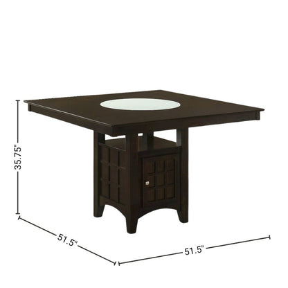 Square 51-Inch Dining Table Set for 8, Brown Dining Room Set, 9 Piece
