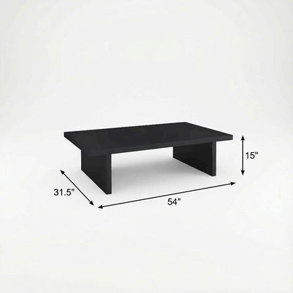 Black 3-Piece Rectangular Coffee and End Table Set with Plastic Glide