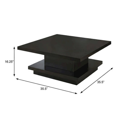 Cappuccino 2-Piece Square Coffee and End Table Set with Plastic Glide