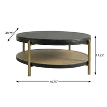Black 2-Piece Round Coffee and End Table Set with Sturdy Design