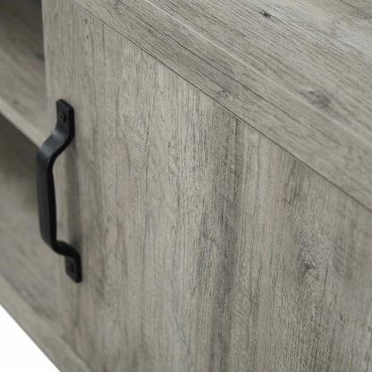 Grey Driftwood 2-Door TV Stand with Engineered Wood Construction