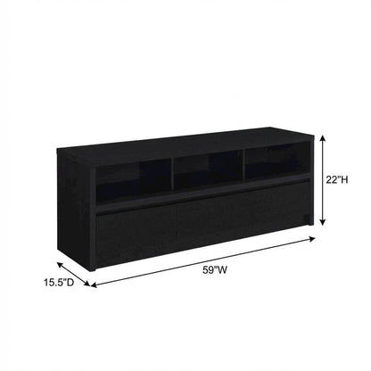 Black 59-Inch TV Stand with 3 Drawers and Contemporary Style