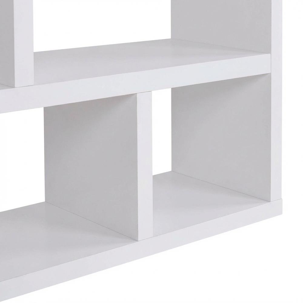 White 8-Shelf Bookshelf with Transitional Style and Safety Tipover Restraint