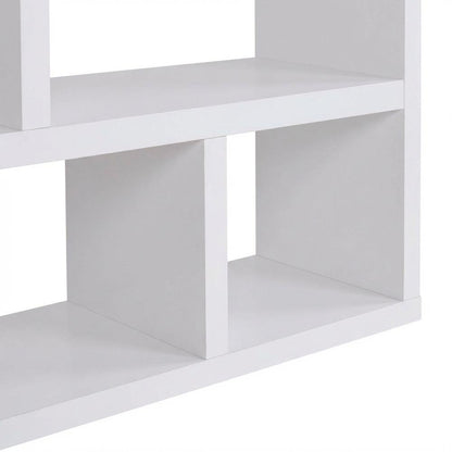 White 8-Shelf Bookshelf with Transitional Style and Safety Tipover Restraint