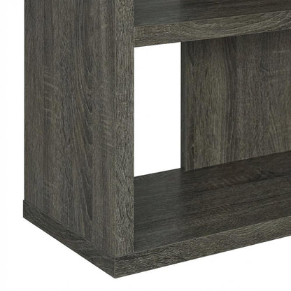 Weathered Grey 5-Shelf Bookshelf with Tipover Restraint and Transitional Style
