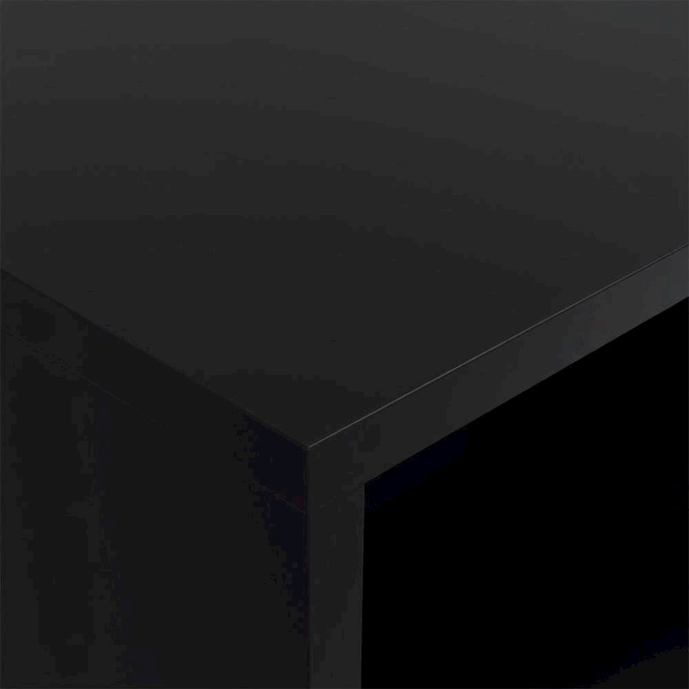 Black 3-Shelf Media Tower With Metal Legs For Storage And Organization