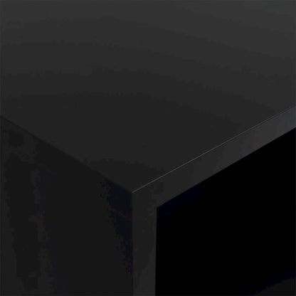Black 3-Shelf Media Tower With Metal Legs For Storage And Organization