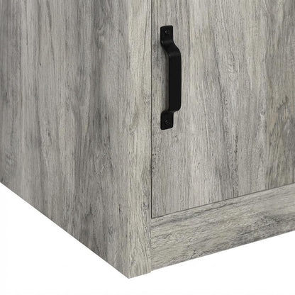 Grey Engineered Wood Media Tower With 3 Shelves, Transitional