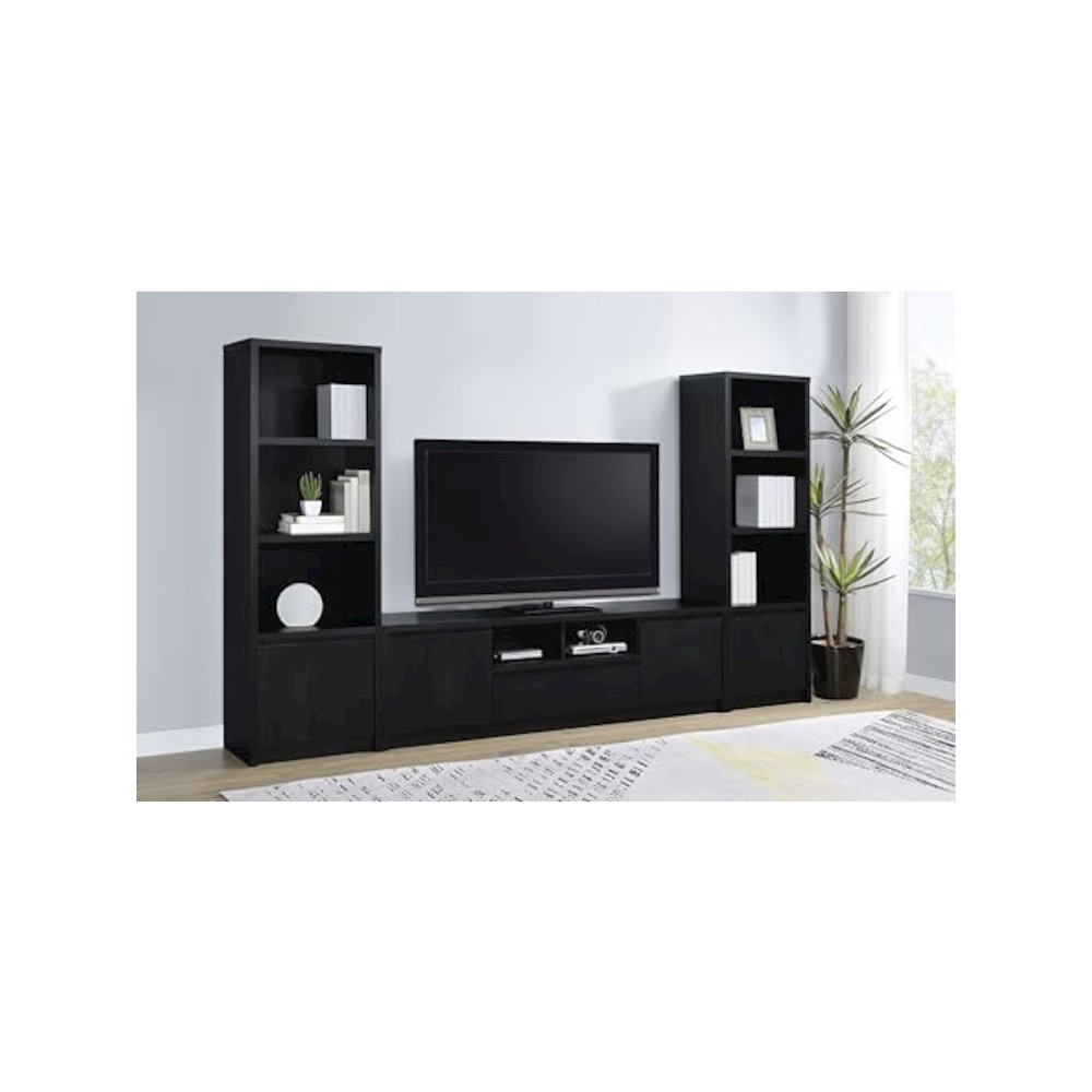 Winfield 3-piece Entertainment Center 78-inch TV Stand Black