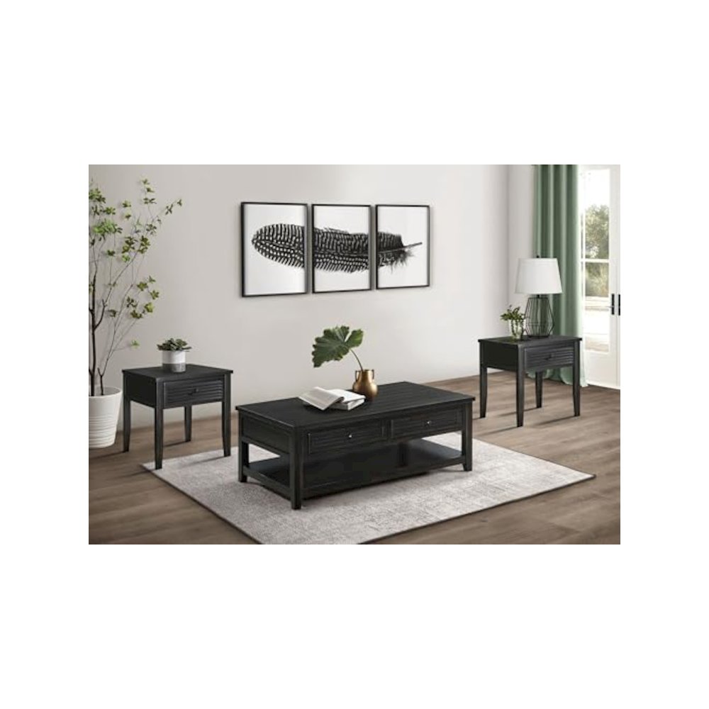 Concord 3-piece Coffee and End Table Set Distressed Java