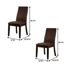 Polyester Upholstered Farmhouse Dining Chair with Espresso Legs, Set of 2