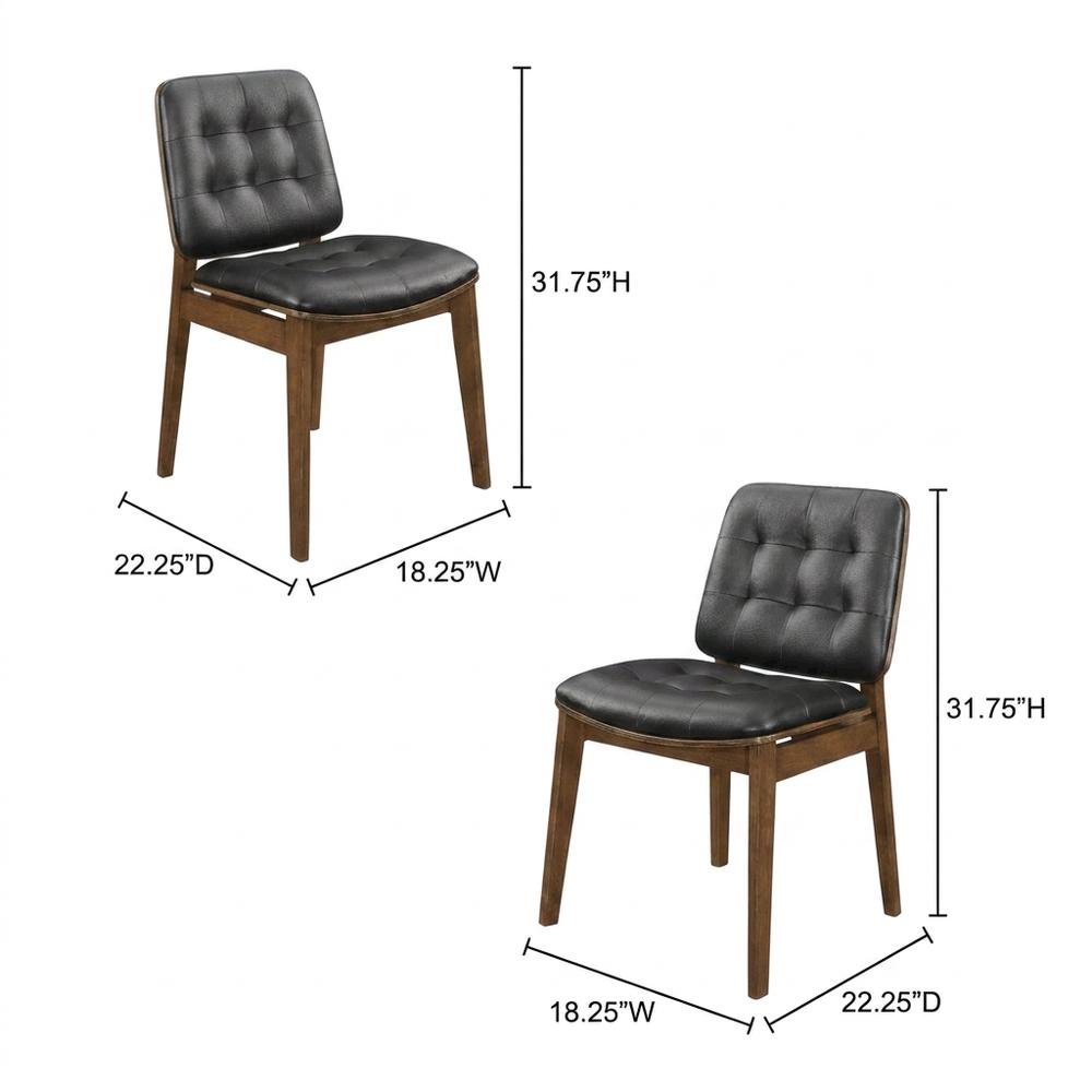 Polyester Upholstered Mid-Century Modern Dining Side Chair, Set of 2
