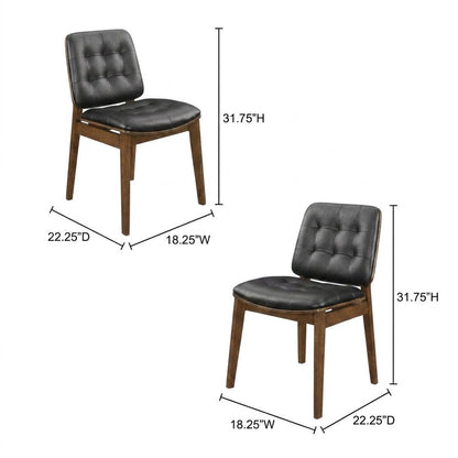 Polyester Upholstered Mid-Century Modern Dining Side Chair, Set of 2