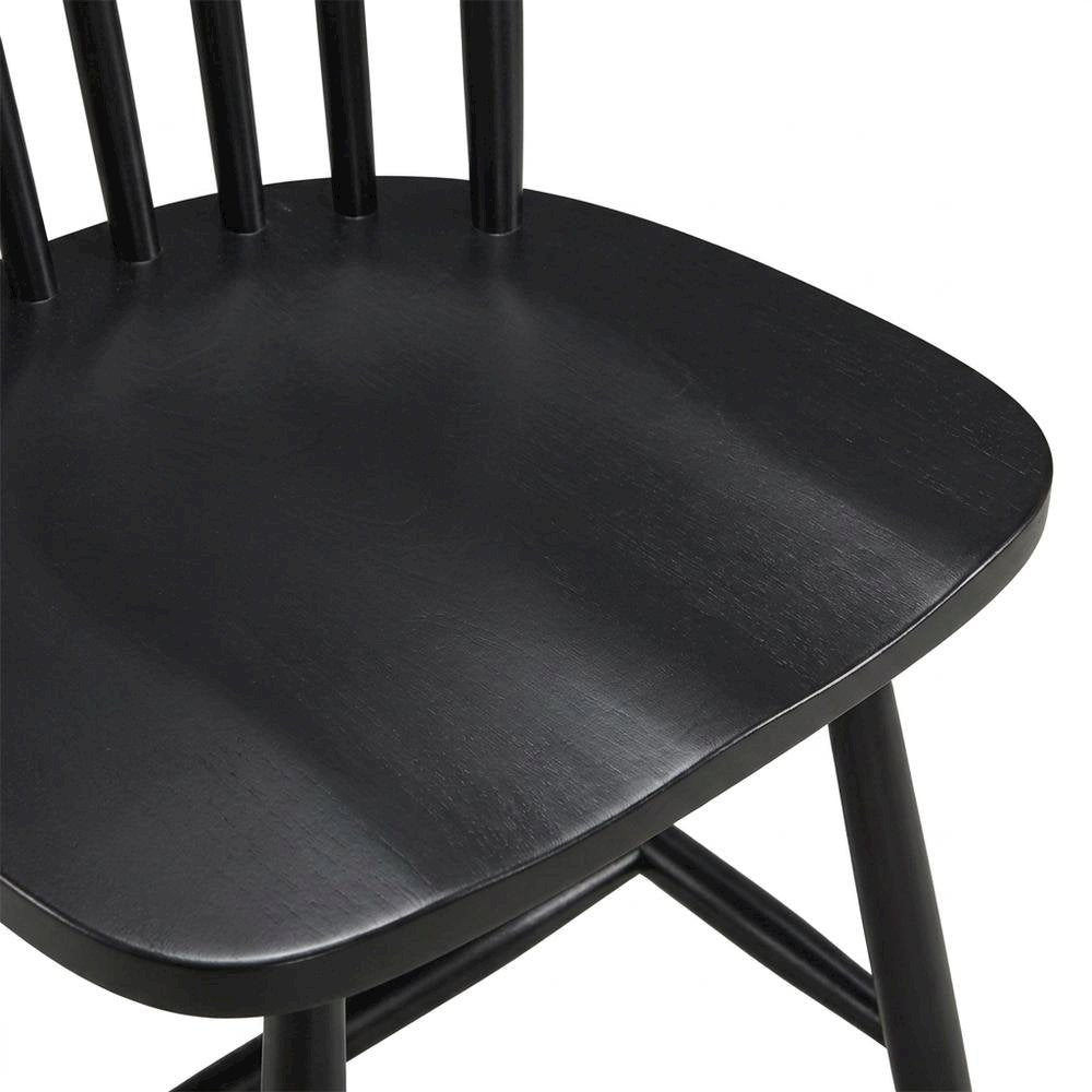 Windsor Wood Farmhouse Dining Side Chair, Black, Set of 2