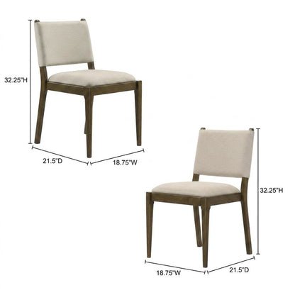 Fabric-Upholstered Dining Side Chairs, Brown, Set of 2