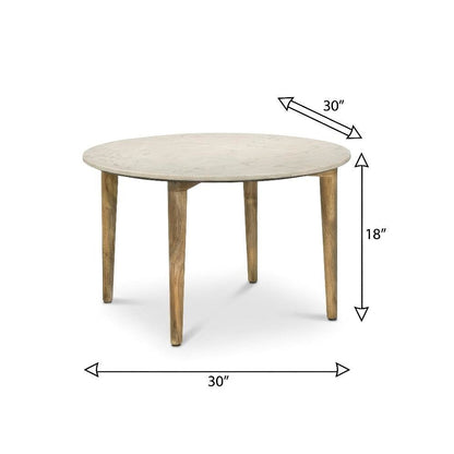 White 2-Piece Living Room Table Set with Round Coffee and End Tables