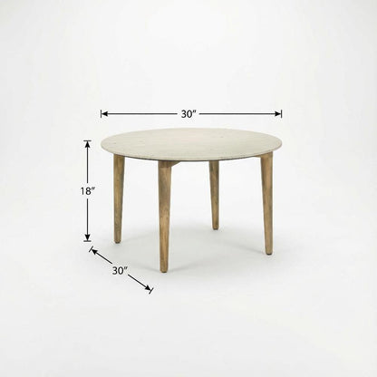 White 3-Piece Round Coffee and End Table Set with Transitional Style