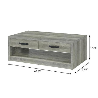 Gray Driftwood 2-Piece Coffee and End Table Set with Rectangular Shape