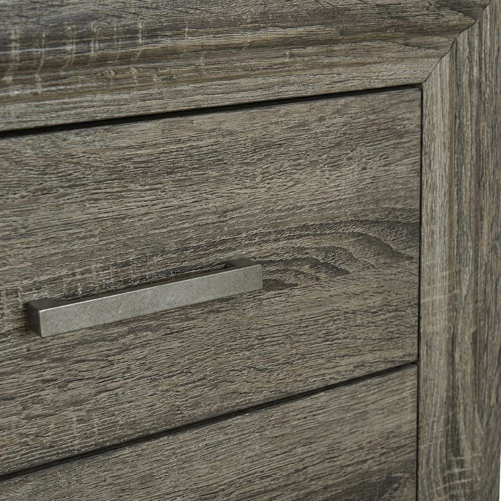 Brown Nightstand with 2 Drawers and Transitional Design