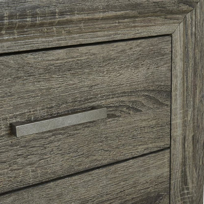 Brown Nightstand with 2 Drawers and Transitional Design