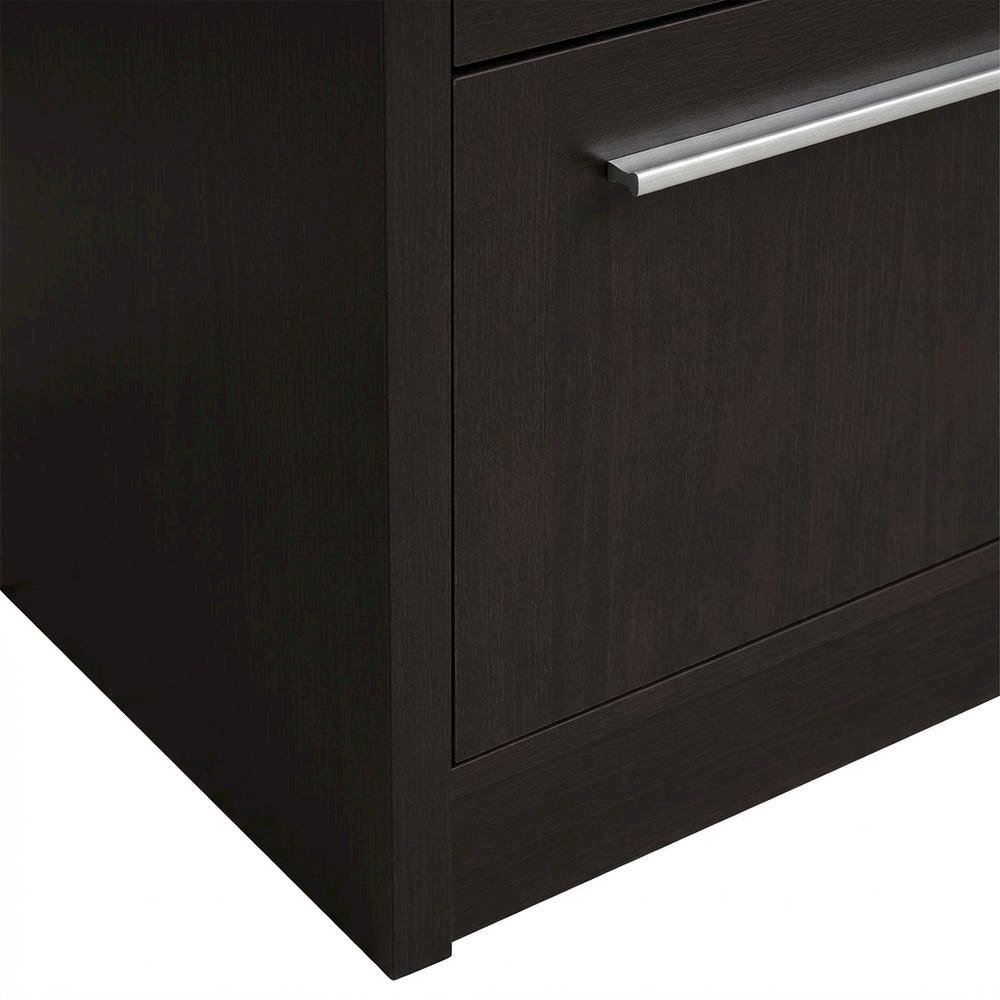 Contemporary Brown Office Desk With 2 Drawers And Cabinet For Workspace