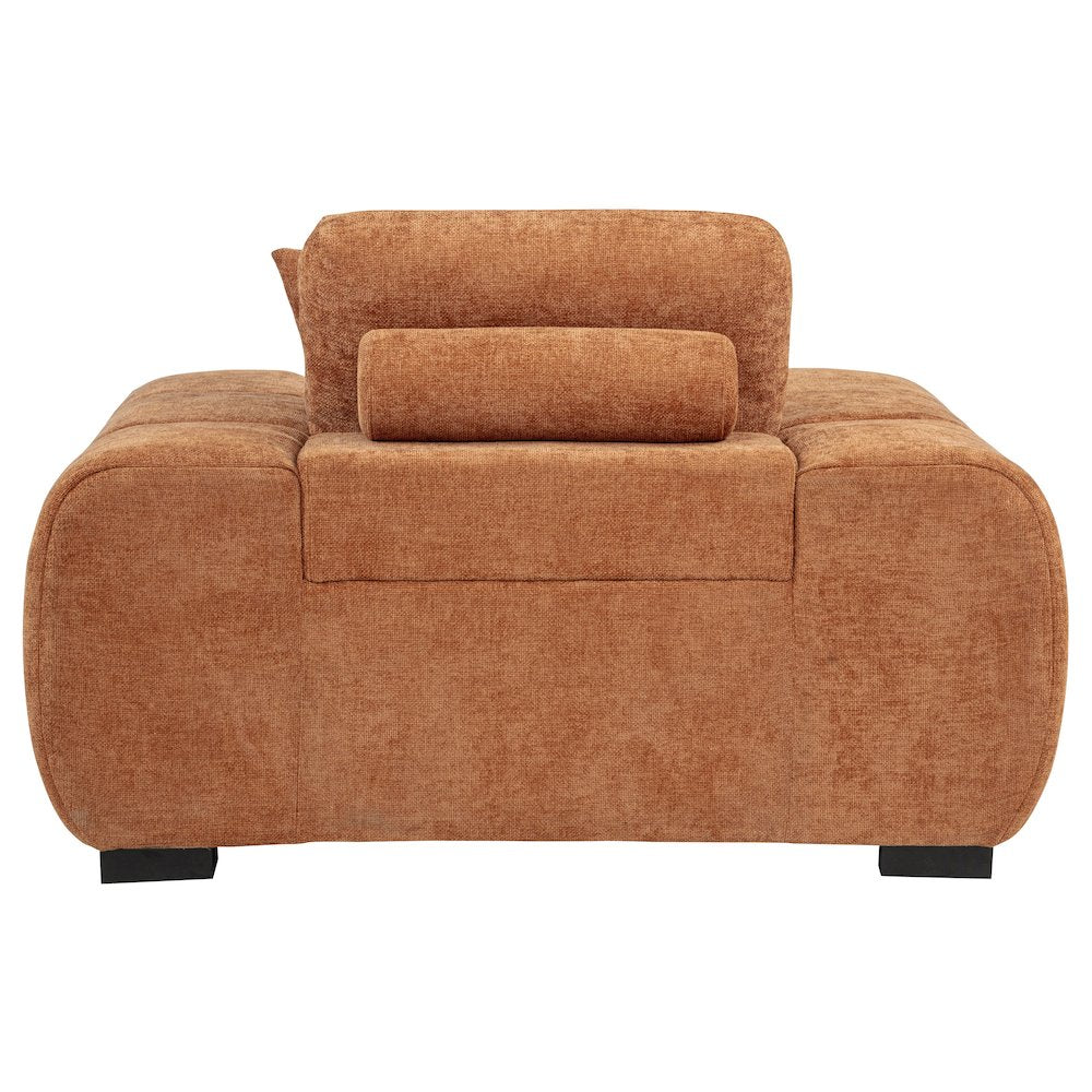 Octavia Fabric Upholstered Track Arm Accent Chair Orange
