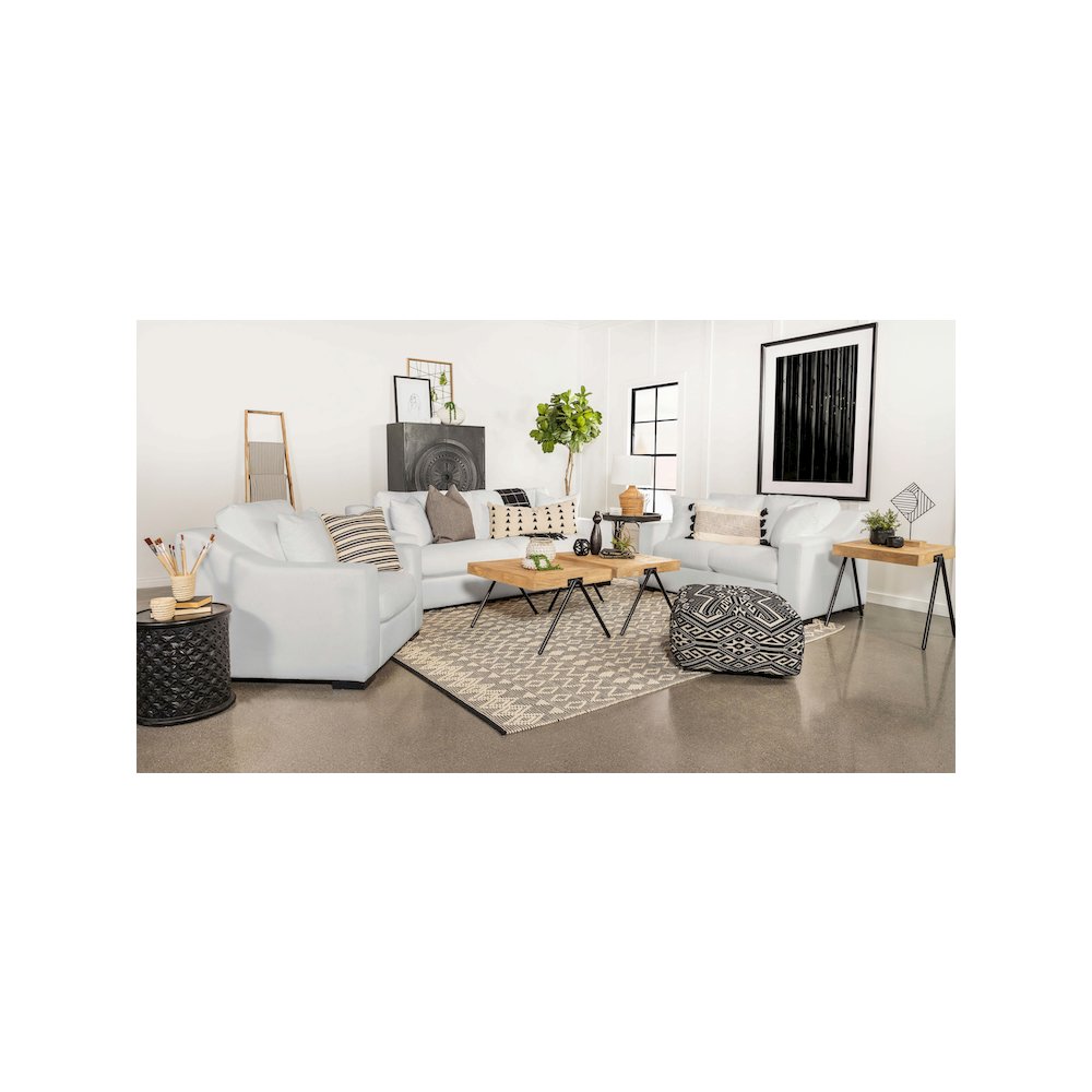 Ashlyn Upholstered Sloped Arm Loveseat White