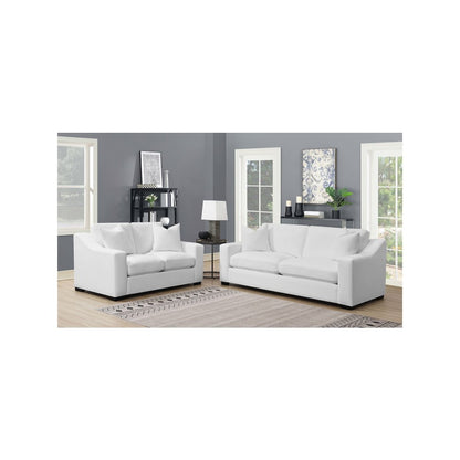 Ashlyn Upholstered Sloped Arm Loveseat White