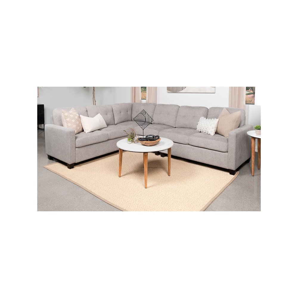 Georgina Upholstered LAF Chair Steel Beige