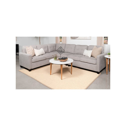Georgina Upholstered LAF Chair Steel Beige