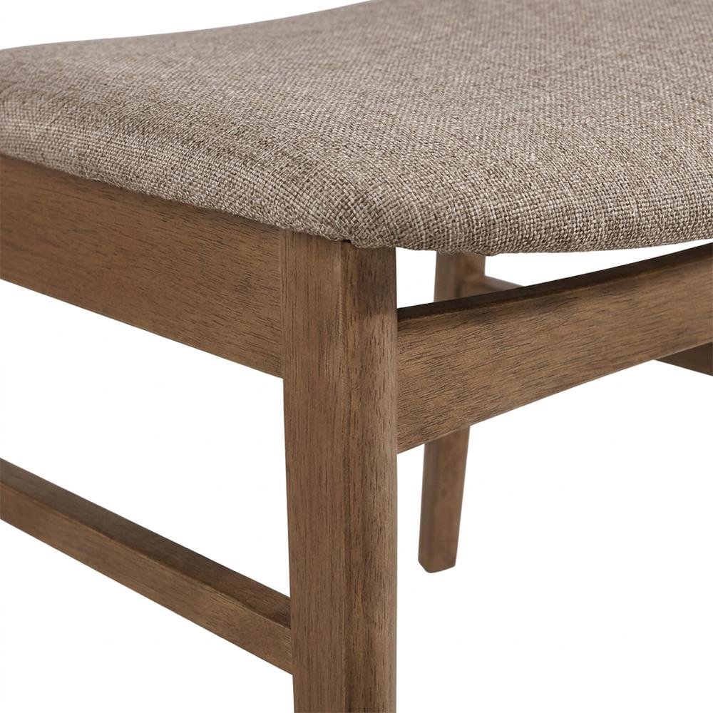 Mid-Century Modern Upholstered Wood Dining Side Chair, Walnut, Set of 2