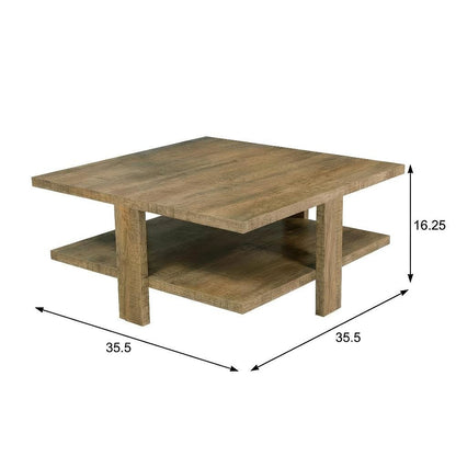 Round Mango Brown Coffee and End Table Set 2-Piece with Farmhouse Style