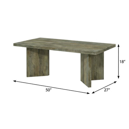 Mango Brown 3-Piece Coffee and End Table Set with Rectangular Farmhouse Design