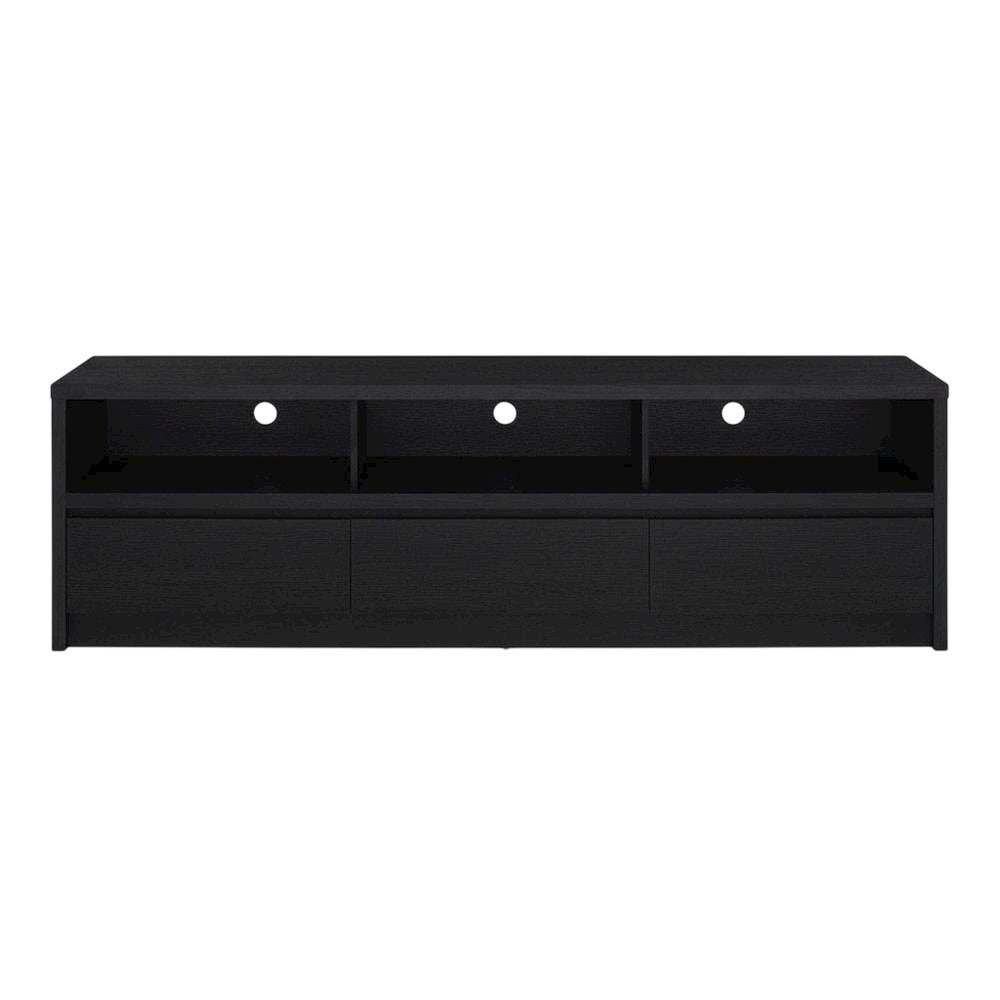 Black 78-Inch TV Stand with 3 Drawers and Contemporary Design