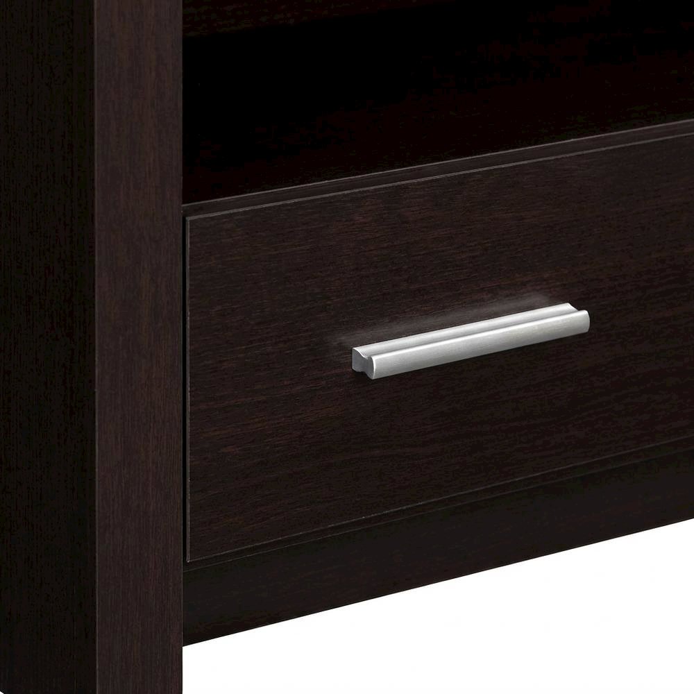 Brown 5-Shelf Bookcase with Drawer and Transitional Design